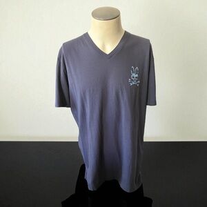 Psycho Bunny Blue V-Neck Cotton Short Sleeve
T-Shirt Size 6